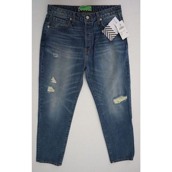 Free People x Sandrine Rose R1006-D007 Women Sz 30 Blue Straight Leg Jeans $198 - Picture 1 of 8